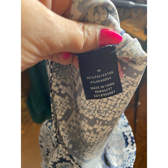 BCBG Blue Snakeskin Romper - M - Picture 6 of 6